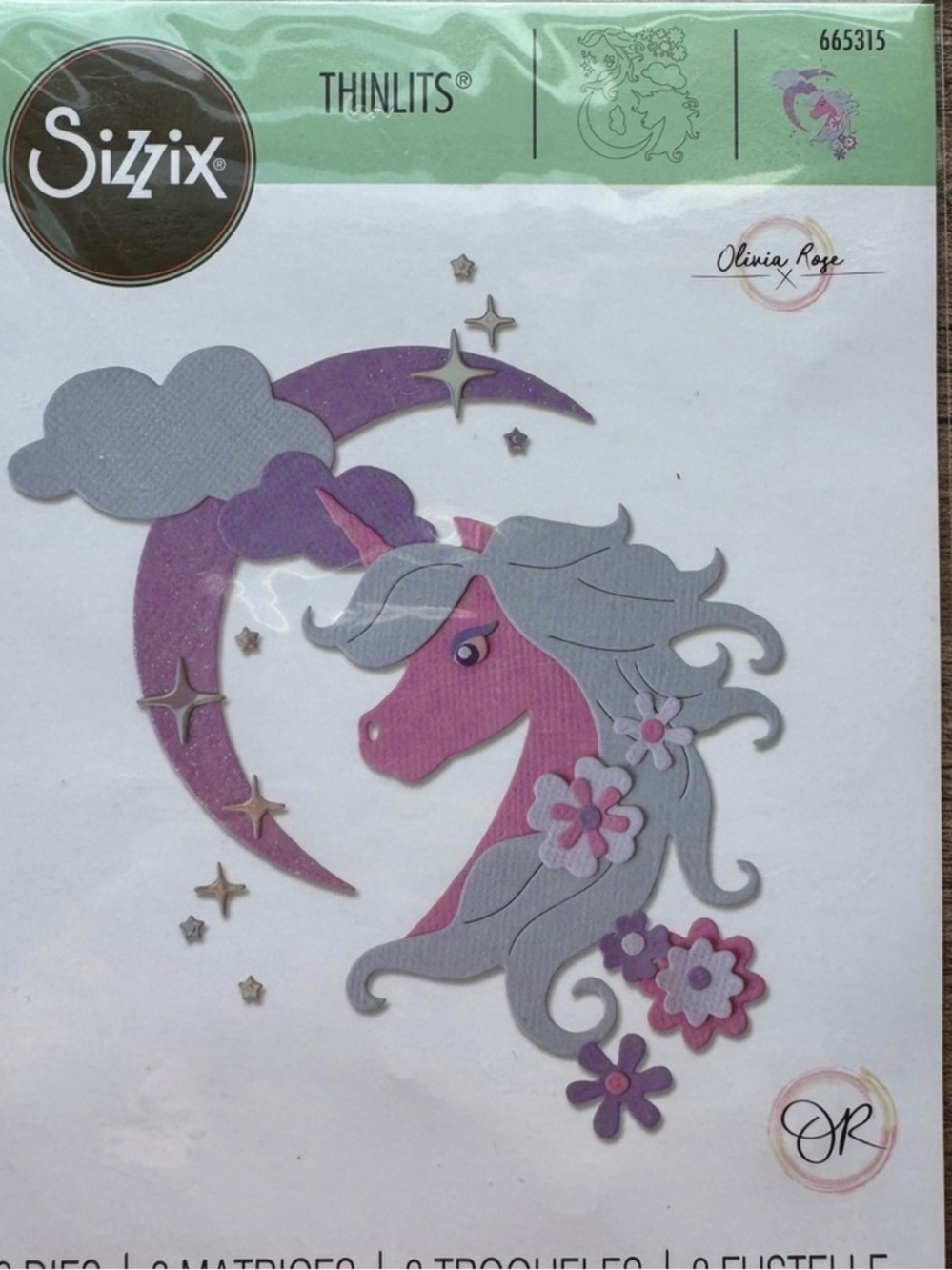 Ellison Black and White Midnight Unicorn Die Set